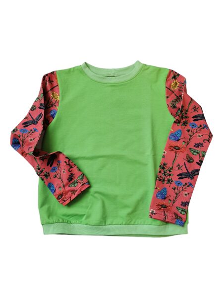 TOPS- plāns trikotāžas džemperītis zaļš ar ziediem 122.izm